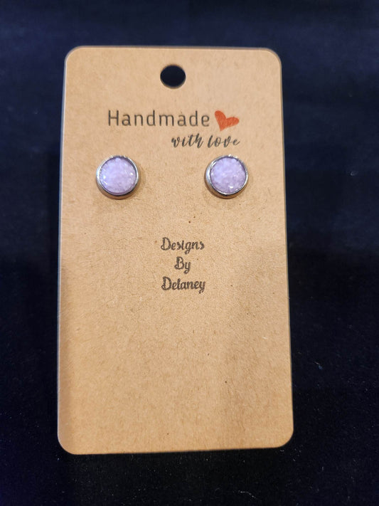 Lavender and silver earrings