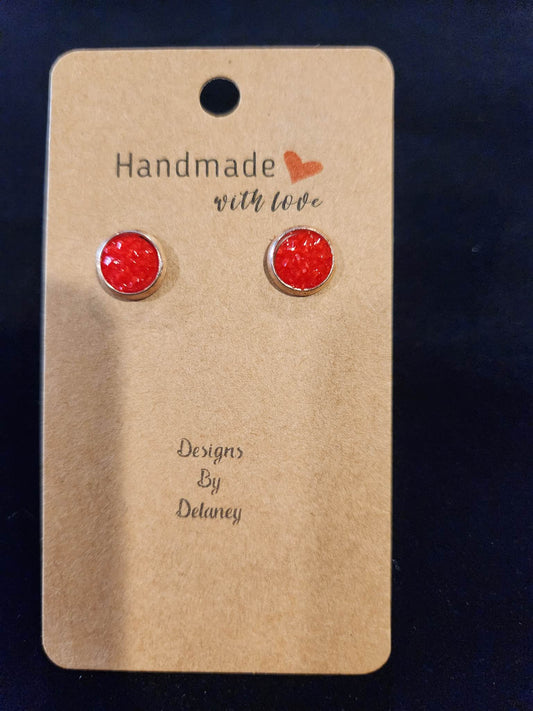 Red and rose gold studs